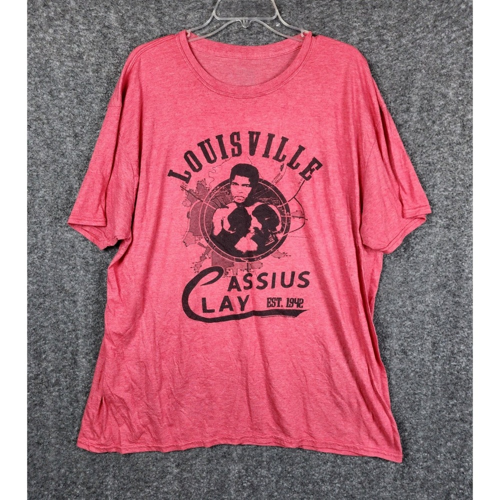 Muhammad Ali Graphic‎ T-Shirt Men 2XL Red Louisville Cassius Clay Est 1942